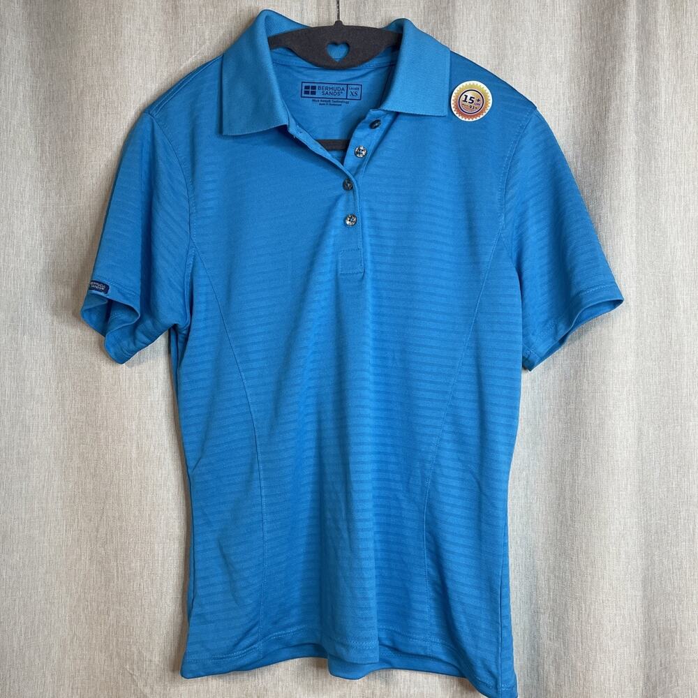 NWOT Bermuda Sands Golf Polo Ladies Size XS 255 Lady Shadow Turquoise -Wick Away